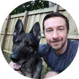 Josh and dog Eva Josh and dog Eva